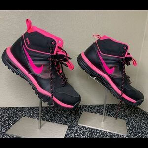 Black and Pink Nike Boots